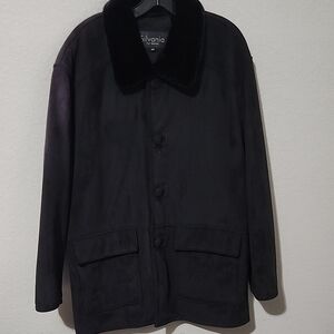 Silvania Fur Fashion Coat Mens Jacket Size 105 fits L to xl SEE MEAURMENTS Black